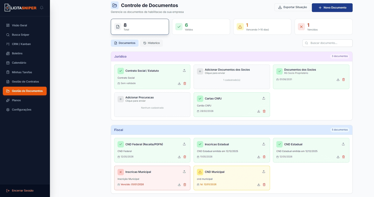 Controle de Prazos e Documentos